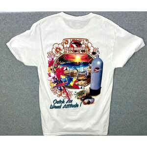 Island Hoppers Scuba Dive Team T-Shirt Size S Short Sleeve Graphic Tee Parrots